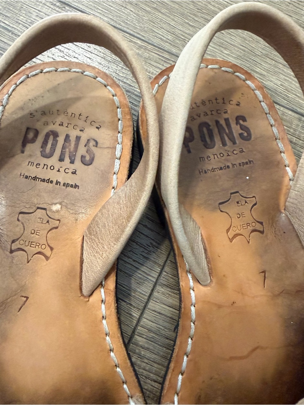 PONS Women's Nude suede Leather Slingback Sandals size 7 / 37 - Picture 6 of 9